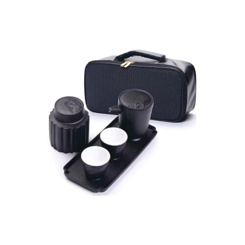 Ceramic Tea Set Double Insulation Stoneware Hand Grip Pot Teacups Tray Tea Can Set Bag Portable Bag Travel Black Tea Teaware