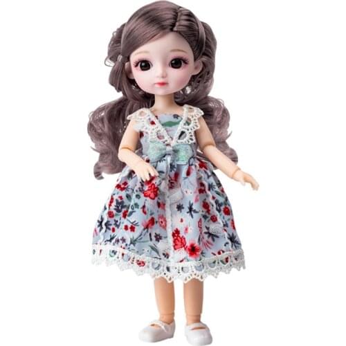 Beauty Eyes Doll Party Fresh Doll Dress Doll Educational Toy Curly Straight Hair Doll Childrens Play House Decor 8 Inch