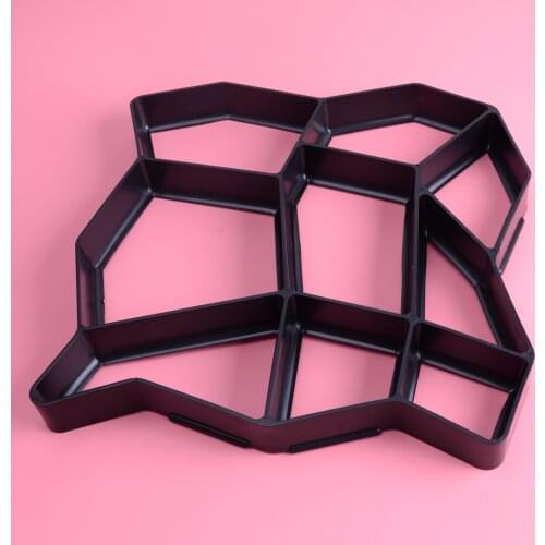LEATOSK DIY Black Manually Plastic Path Paving Road Makers Mold Molder Cement Brick Garden Decor
