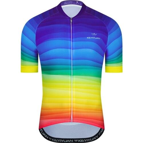 2022 KEYIYUAN Summer Jersey Men Gradient Color Bicycle Racing Clothes Lightweight Kasuotan Sa Pagbibisikleta Ng Mga Lalaki