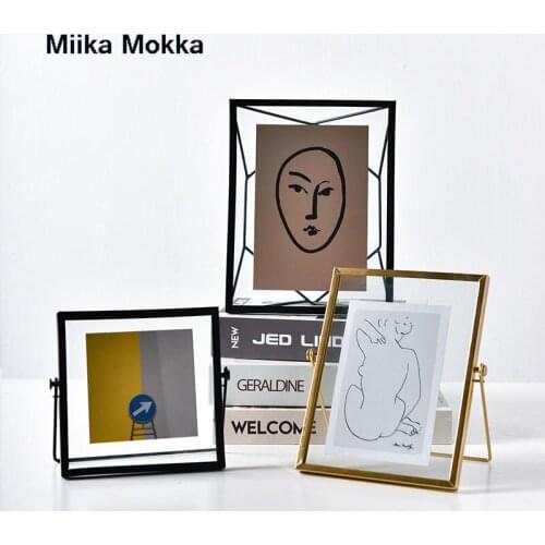 Nordic Metal Photo Frame Creative Glass Clip Dried Flower Plant Photo Frame Modern Home Decoration Desktop Decoration Gifts