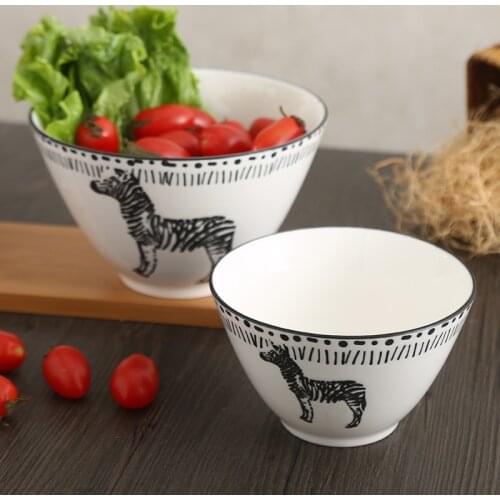Minimalist Modern Bowls Nordic Black And White Personalized Bowls Creative Modern Household Ceramic Vajillas Tableware ED50TW
