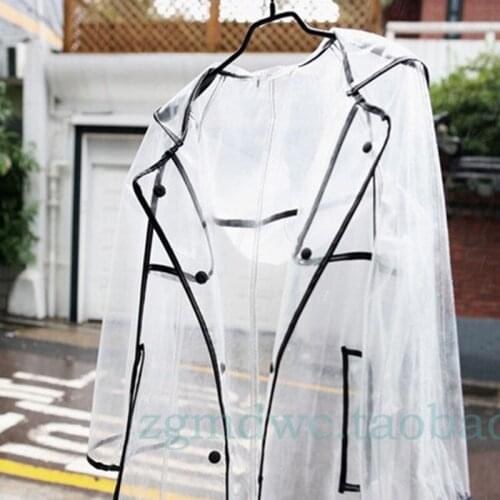 Fashion transparent raincoat adult hiking outdoors fishing raincoat EVA plastic environmental protection raincoat