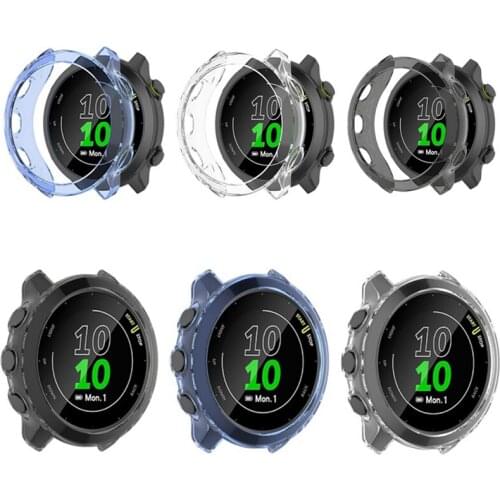 TPU Soft Edge Shell Glass Screen Protector Film Case Frame For Garmin Forerunner 158/55 Fr158 Fr55 Watch Protective Bumper Cover
