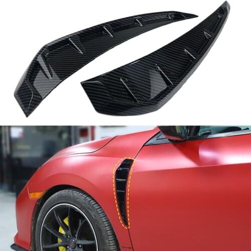 Fit for Honda Civic 2016-2018 10th 2x Side Body Marker ABS Plastic Exterior Car Sticker Fender Air Wing Vent Cover Trims