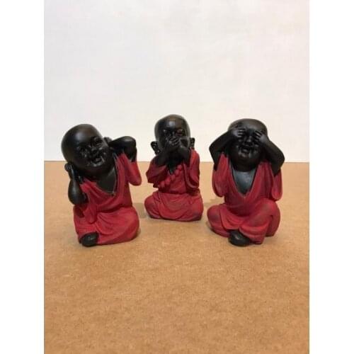 POLYESTER TRIPLE BUDA RED PAINTED 14 * 8CM