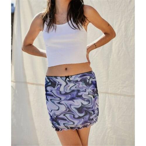 Floral Printed Y2k Mini Skirts Harajuku Korean Retro Straight Skirts Women Aesthetic 90s Summer Holiday Party Beach Outfits