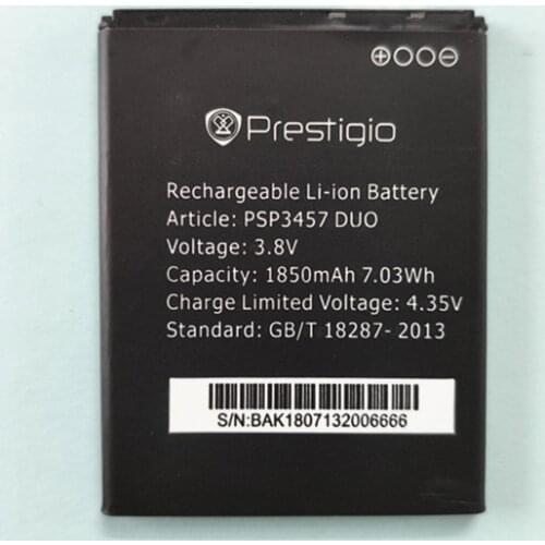1850mAh PSP3457 Replacement Battery For Prestigio Wize F3 PSP3457DUO PSP3457 DUO Mobile Phone battery