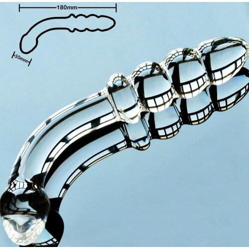 Glass dildo artificial penis dick crystal anal bead butt plug prostate massage masturbator Sex toy for adult women men gay