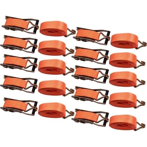 10x 6m 5000kg General Load Securing and Tie Down 2pcs clamping and lashings J Hoo Trailer 10PCS