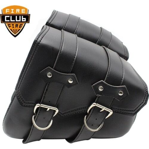 For Harley Sportster XL 883 1200 Universal Motorcycle PU Leather Saddle bags One Pair Black/Brown Side Tool Bag Luggage