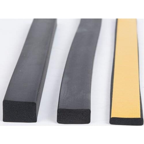 EPDM Rubber Foam Sponge Bar Seal Strip 1.5mm 2mm 2.5mm 3mm 4mm 4.5mm 5mm 6mm 6.5mm 7mm 8 9 10 12 13 14 15 16 17mm Thick 2m Black