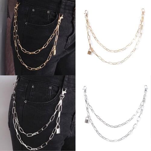 Punk Rock Metal Pants Waist Chain Men Women Key Chain Big Ring Wallet Keychain Jeans Unisex Hip-hop Jewelry Gift