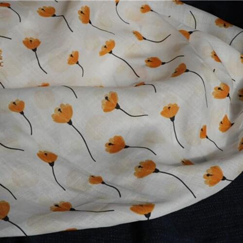 High Quality Natural Pure Ramie Linen Cloth Printed Fabric For Dresses Robe Summer Thin Tissu Diy Handmade Sewing DIY