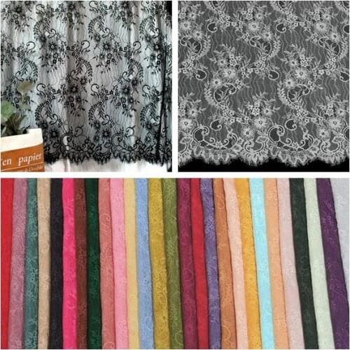 3Meter price High quality Soft white summer dress lace fabric French lace chantilly lace Height 150cm, length 300cm