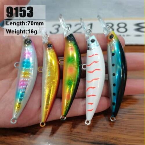 1 Pcs 70mm 16g Sinking Minnow 13 Colors Hard Lure for Pike Trout Bass Perch Fish Artificial Bait Wobbler