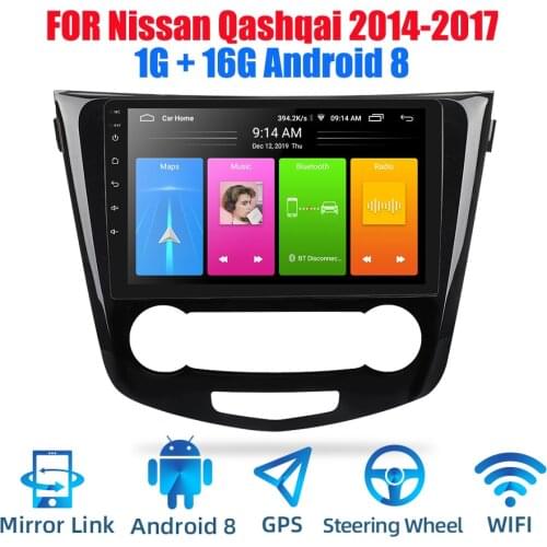 10.2" Android 8.1 2 din Car Radio GPS Navigation Multimedia Player 2G(RAM)+16G(ROM) for Nissan Qashqai 2014 -2017 wifi Stereo