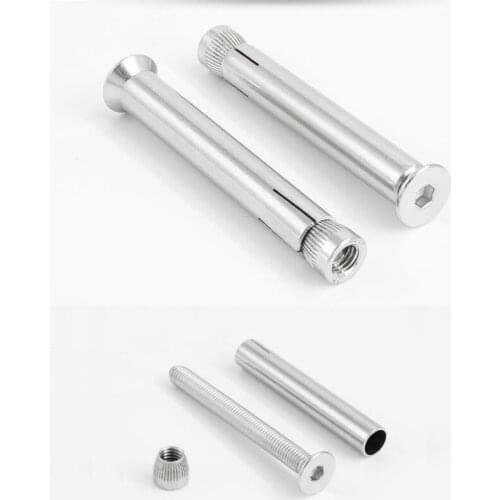 10Pcs/Lot 304 Stainless Steel Flat Head Hex Socket Drive Countersunk Sleeve Anchor