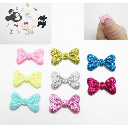 100PCS Glitter Bow Hair Accessories Star Print Bowknot Flower No Hair clip Boutique Bow DIY Flower Accessory Fashion Headwe
