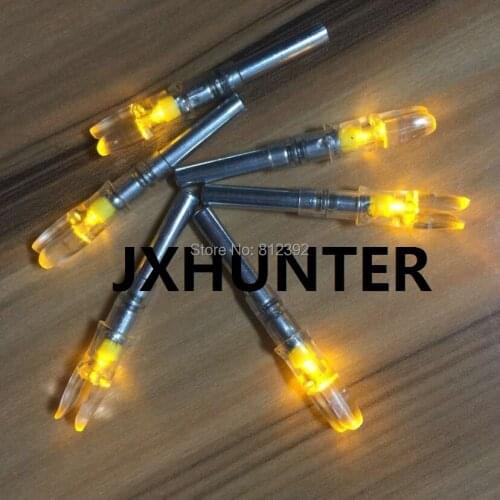 12PK yellow color automatically lighted arrow nock with string-activated linear switch for ID 6.2mm hunting
