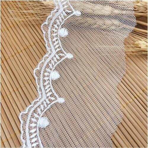 19Yards Lace polyester silk brocade net wave clothing accessories DIY Embroidery Lolita Wedding Home Lace Fabric Accessories