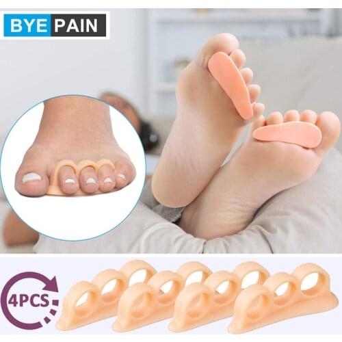 2Pair=4Pcs Gel Toe Separators, Toe Straightener for Men Women, Bunions, Hammer Toe, Overlapping Toe, Claw Toes, Reduce Foot Pain