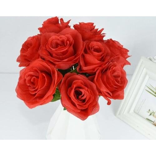 3/5Pcs 8cm Red Artificial Silk Rose Flowers Bridal Bouquets For Wedding Table Home Party Decorations DIY Scrapbooking Supplies
