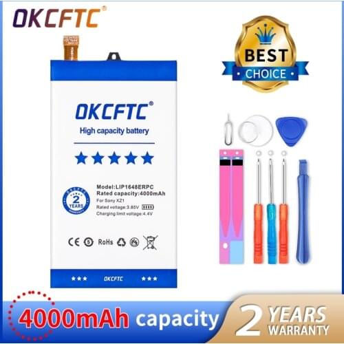 OKCFTC 4000mAh Original High Capacity LIP1648ERPC Phone Battery For Sony Xperia XZ1 XZ1mini G8441 1308-1851
