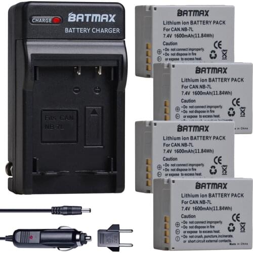 Batmax NB-7L NB7L NB 7L 7L Battery+Digital Wall Charger for Canon PowerShot G10 G11 G12 SX30IS