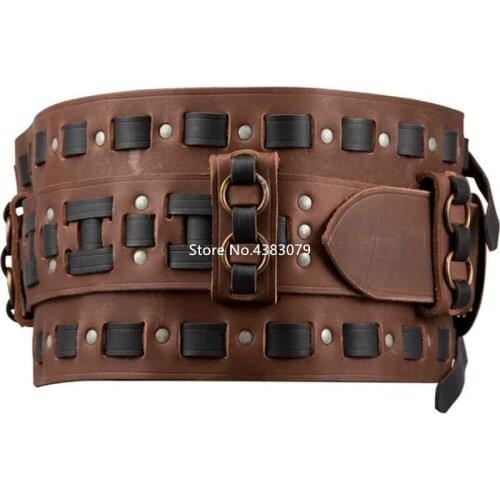 Medieval Warrior Accessories Vintage Woven Wide Belt Men Knight Armor Viking Pirate Costume For Adult Women Cosplay Fancy Props