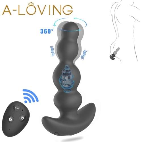 360 Degree Rotating Anal Plug Vibrator Silicone Male Prostate Massager Butt Plug Anus Vibrating Sex Toy For Men G Spot Stimulate
