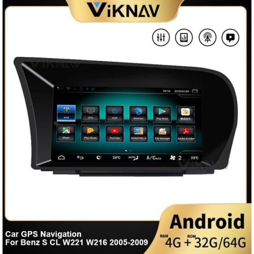 Car multimedia player car GPS navigation For Benz S CL W221 W216 2005-2009 support TV FM RDS GPS WIFI 4G MIRRO LINK