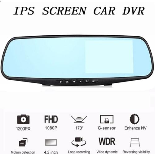Full HD 1080P Car Dvr Camera Auto 3.5 Inch Rearview Mirror Dash Digital Video Recorder Dual Lens Registratory Camcorder