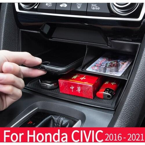 Car Gap Storage Box Central Control Storage Tiered Organizer Interior Munti-functional Pocket Auto Accessories For Honda Civic