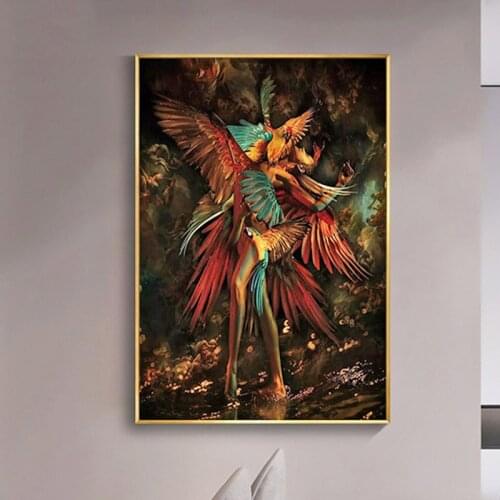 Parrot girl DIY diamond painting Dancing lady diamind painting box mosaic embroidery full square round drill home decor