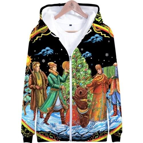 Hot sale Merry Christmas 3D Zip Men/women Hoodies Mens Autumn teenage Coat Christmas Casual Male Fashion Street Wear Pullover