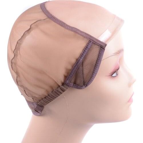 L/M/S Professional 5*5 MONO Lace Front Wig Caps For Wig Making 1 Pc/Lot Brown Monofilament Wig Making Caps For Natural Hairline