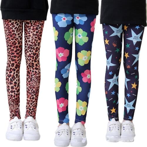 2021 Girls Legging Floral Pants For Kids 1-12years Teenager Skinny Trousers Children Slim Leggins Baby Clothing