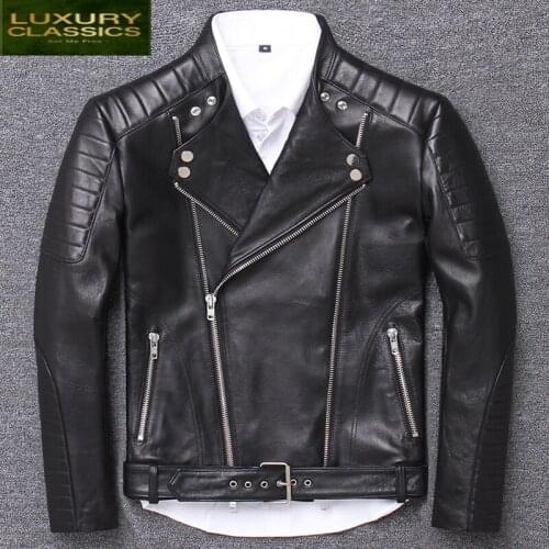 Jacket 100% Genuine Leather Men Clothes 2021 Streetwear Moto Bilker Sheepskin Coat Man Korean Real Leather Veste Cuir Homme 003
