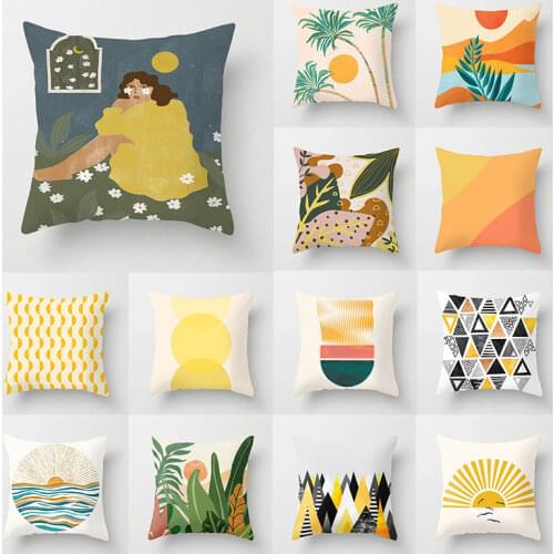 45*45c m Orange Color Geometric Pillowcase Decorative Cushion Cover Soft sofa Pillow Cover Home Decor Throw Pillows Pillowcases