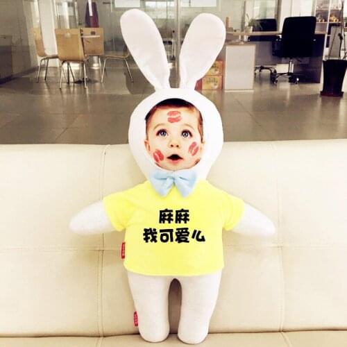 New Hot Photo customization Rabbit Plush Toys Dolls Stuffed Animal Pillow Sofa Car Decorative Creative Birthday Gift Christmas