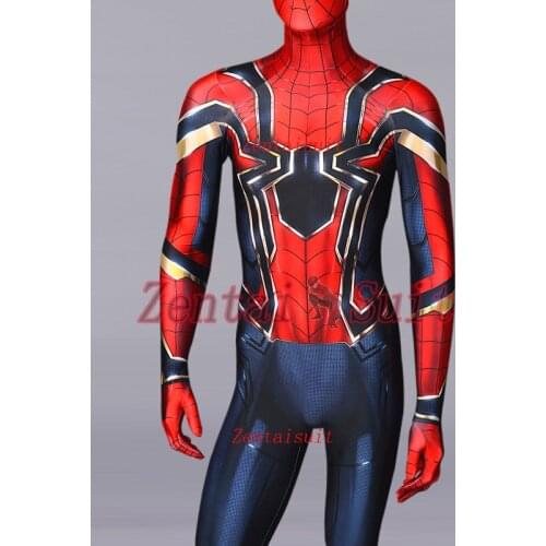New Iron Spider Costume 3D Print Spandex Halloween Spidey Cosplay Suit For Adult/Kids /Custom