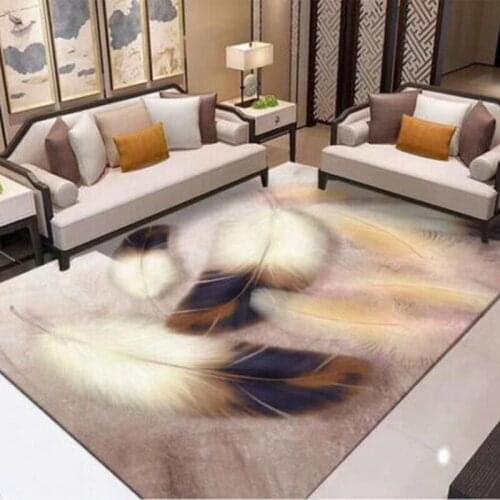 New living room bedroom carpet crawling mat modern feather flower printed sofa cushion safe home non-slip decorative products