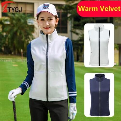 Golf Clothes Ladies Zipper Vest Keep Warm Windproof Golf Jacket Women Sleeveless Waistcoat Windbreaker Vest Sportswear S-XL