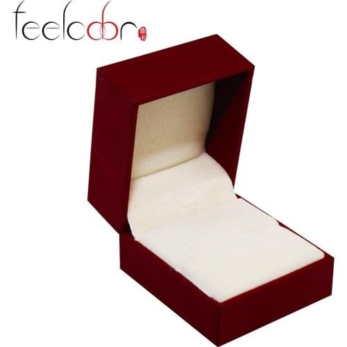 Wholesale PU Fashion Jewelry Display Box Earrings Ring Box 6*6.5*5.3cm Red Packaging Christmas Gift Box Free Shipping New