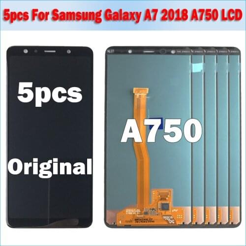 5pcs Original AMOLED LCD monitor for Samsung Galaxy A7 2018 A750 SM-A750F A750F LCD Touch Screen Digitizer Replacement Parts