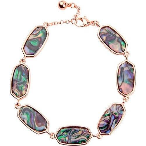 ZWPON New Geometric Link Oval Abalone Shell Bracelets 2019 Summer Fashion Brand Designer KS Acrylie Oval Bracelets
