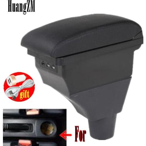 For Renault Sandero Stepway armrest box central Store content Storage box armrest box with cup holder ashtray USB interface