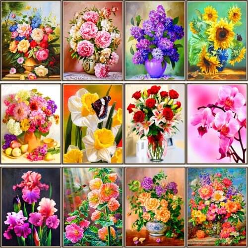 Full round diamond painting Butterfly flowers 5D DIY diamond embroidery mosaic landscape art kit home decoration
