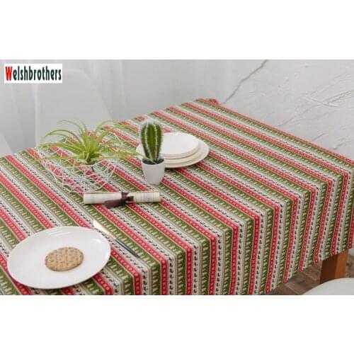 Christmas linen cotton tablecloth set for birthday party Christmas table decoration home and holiday essential products2018A099